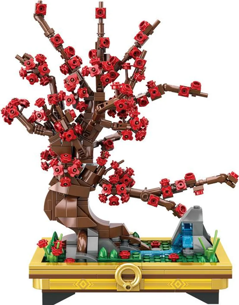 Kit de construction fleurs de prunier botanique déco zen avec 420 pièces