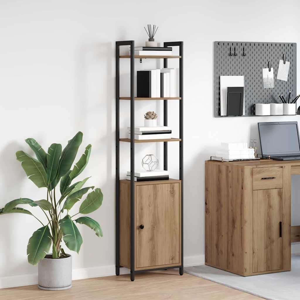 "Schlussverkauf" Bücherregal rechteckig - 1 pc - Büroregal mit Stauraum - Artisan-Eiche 40x24x161 cm Holzwerkstoff C12335