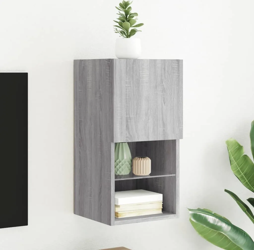 Maison Exclusive - Mobile TV con luci LED Grigio Sonoma 30,5x30x60 cm