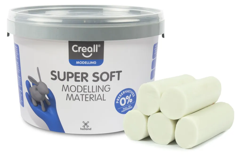 Pâte à modeler extra souple CREALL Supersoft blanche 1,75kg scolaire