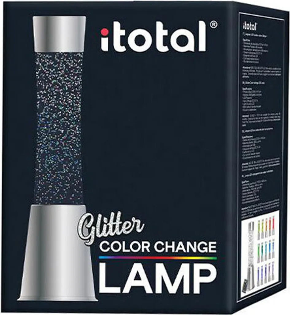 Lampe à paillettes avec changement de couleur et télécommande - 35cm