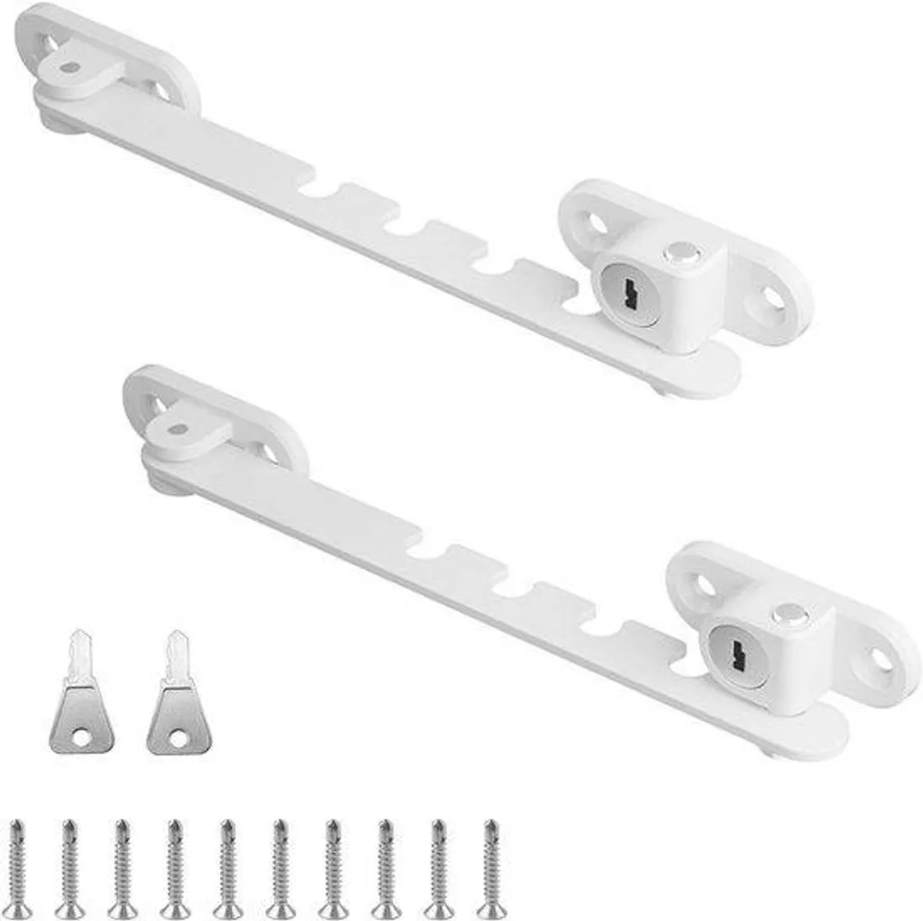 Grille de protection fenêtre réglable en métal blanc - Pack de 2 sécurités
