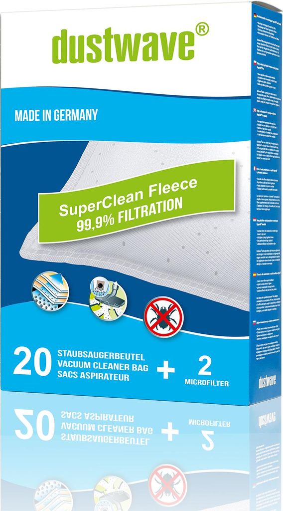 40 Staubfilterbeutel (Superpack) | Filtertüten passend für Adix - DIV 370 / DIV370 Bodenstaubsauger von dustwave Markenstaubbeutel – Germany...
