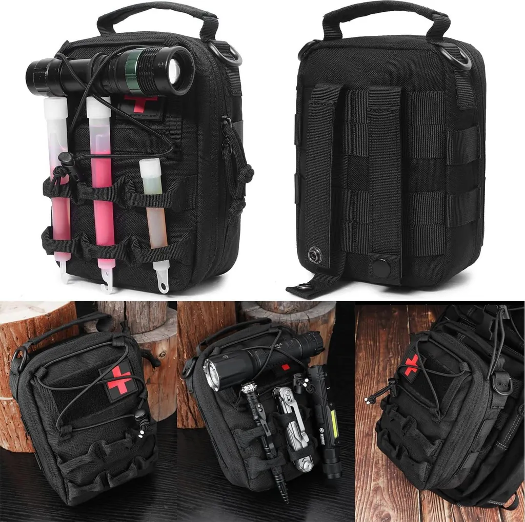 Sac de secours robuste avec système Molle et 3 crochets pour plein air