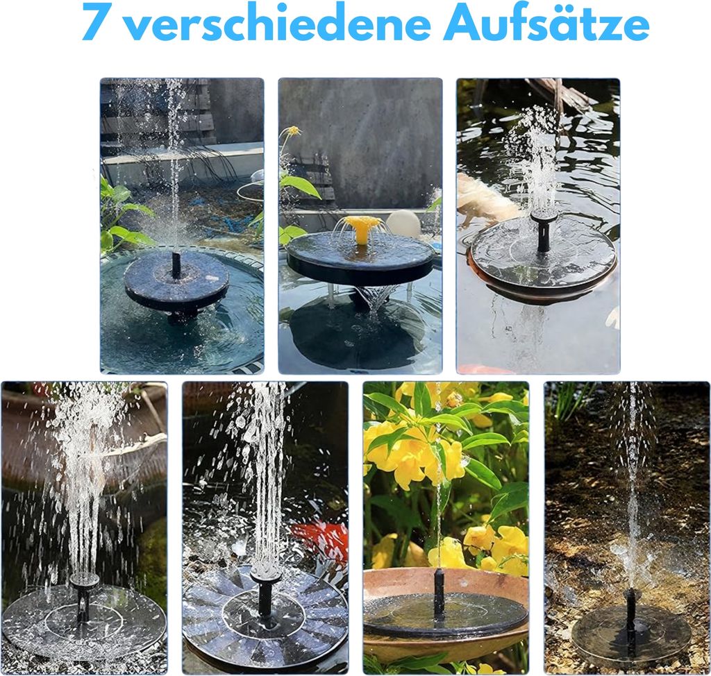 Solar Brunnen Set inkl. Akku - 45 cm Schale in rosa Produktbild 