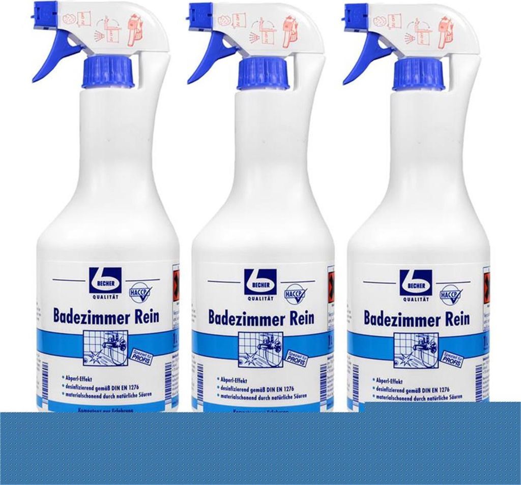 3x Dr. Becher Badezimmer Rein - 1 Liter | Flasche (1 l) Produktbild 
