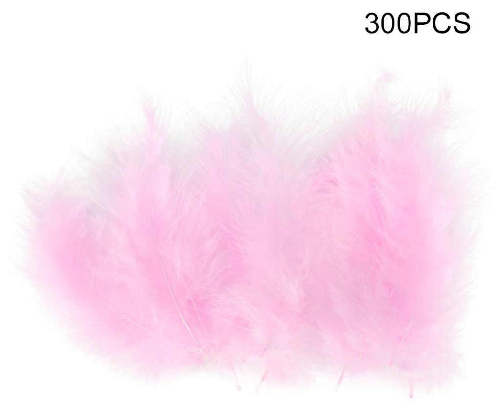 300 bunte Federn für DIY-Bastelarbeiten, Hochzeits-, Heim- und Partydekorationen, DIY-Zubehör (Rosa)