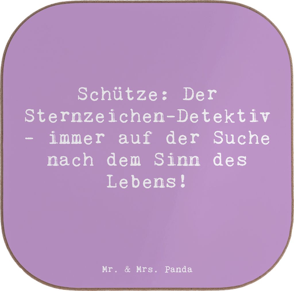 Mr. & Mrs. Panda Untersetzer für Gläser Spruch Schützenblick - Lavendeltraum - Geschenk, gläseruntersetzer, Sternzeichen, Tischuntersetzer, Ges...