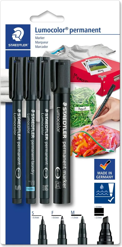 Staedtler 60 BK-6 Pennarelli Neri Permanenti per Metallo e Plastica