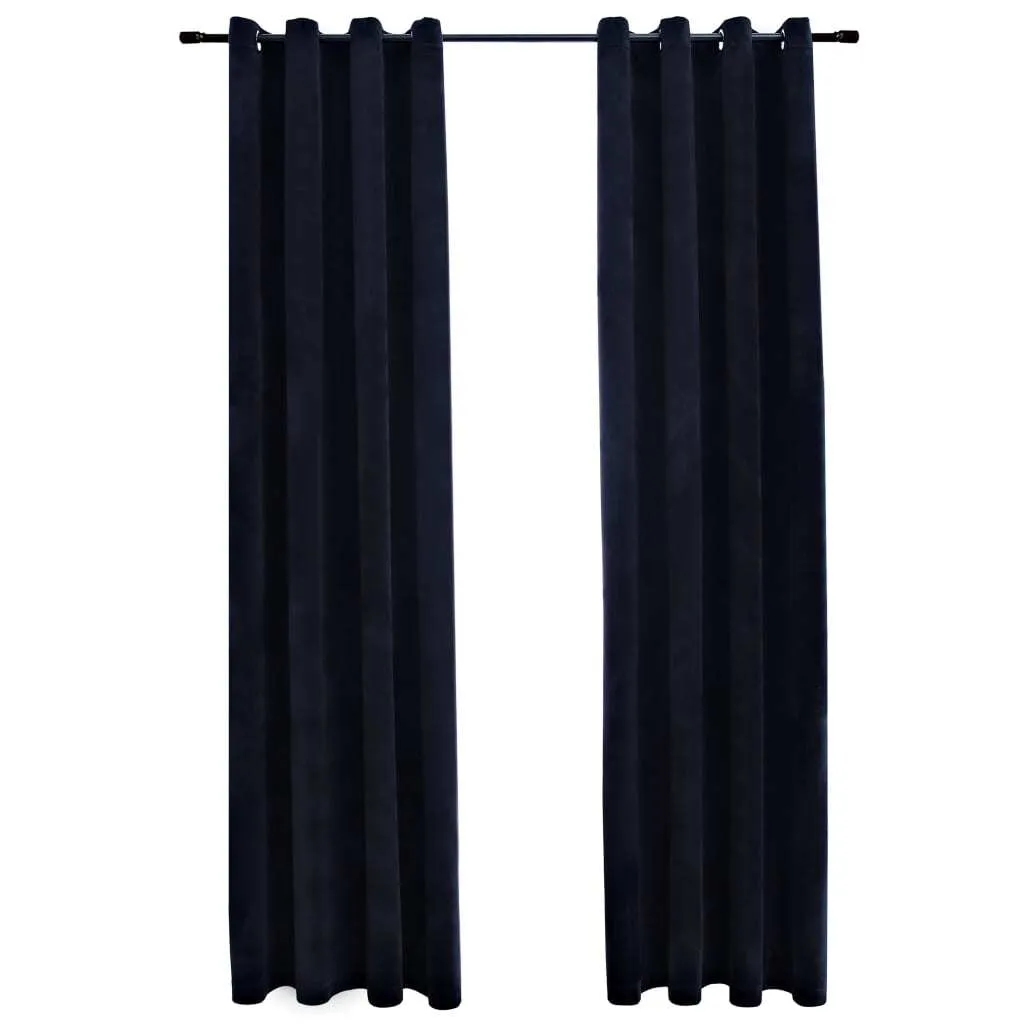 Set 2 Tende Oscuranti vidaXL 140x225 cm in Velluto Nero