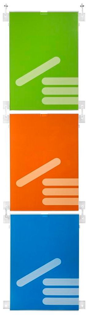 Acrylglastasche 3 x DIN A4 Hoch – Hängedisplay für Wand/Decke erweiterbar Plakattasche Aushangtasche