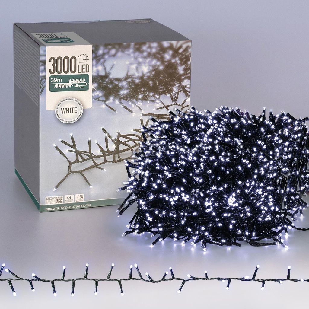 ECD Germany LED Cluster Lichterkette 39m, 3000 LEDs Produktbild 
