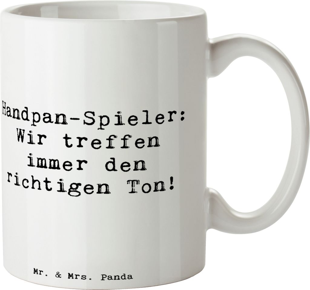 Mr. & Mrs. Panda Tasse Spruch Handpan Spieler - Weiß - Geschenk, Lernen, Meditation, Harmonie, Klänge, cappuccinotasse, Kaffeebecher, Kaffeetasse...