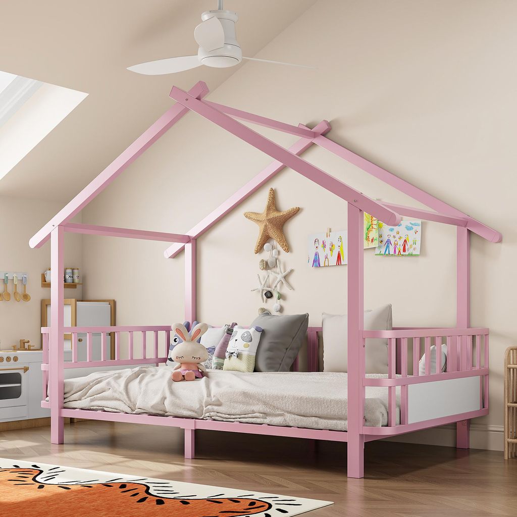 okwish Kinderbett 90×200 mit Sicherheitsgitter, Einzelbett Produktbild 