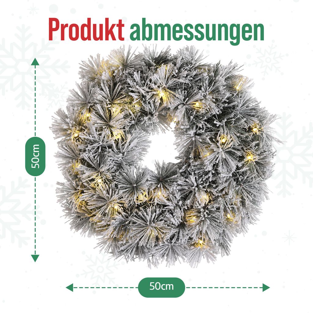 MeisterHome ® Künstlicher Weihnachtskranz Adventskranz für Produktbild 7
