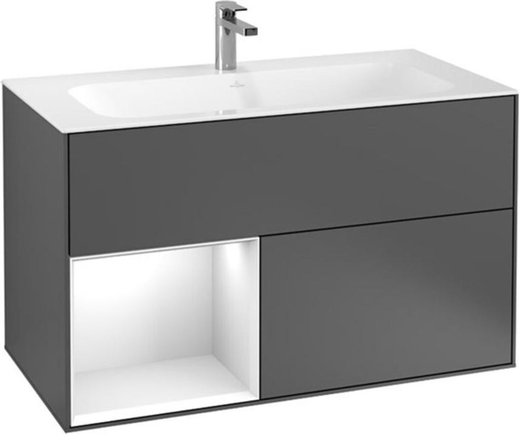 V&B Waschtischunterschrank Wandbeleuchtung Finion 99,6x59,1cm, Rg l A m, si Gr m Lac