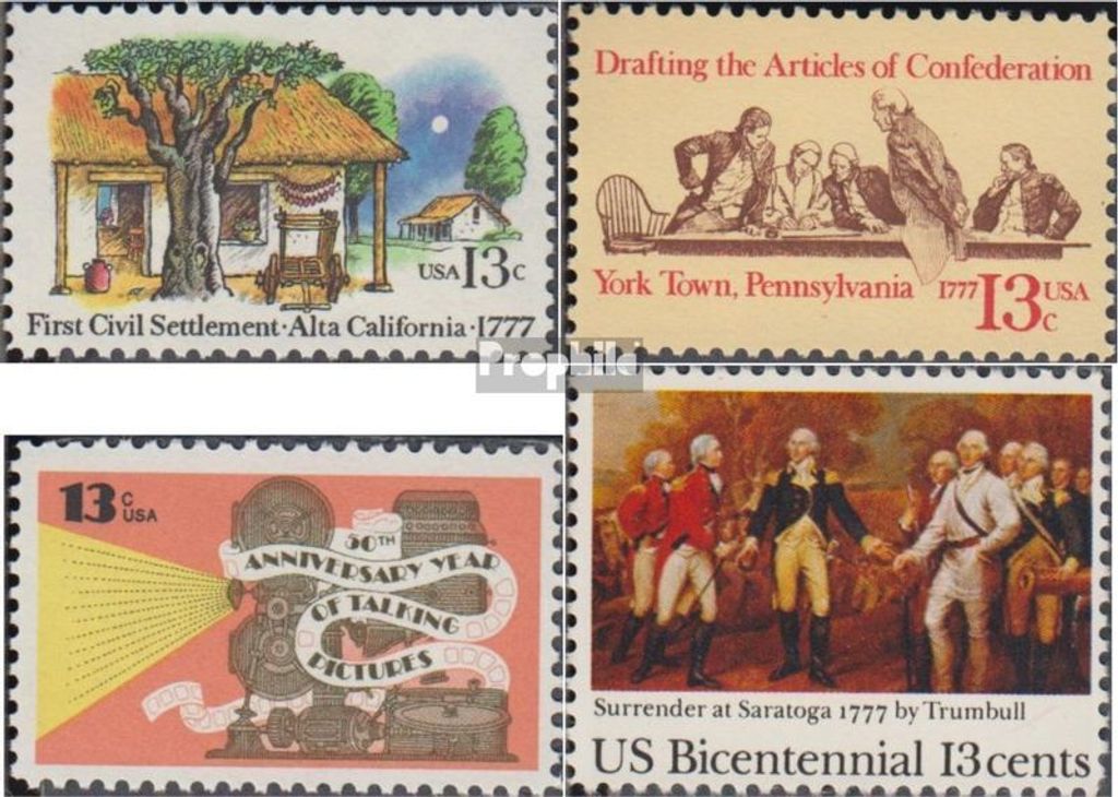 Briefmarken USA 1977 Mi 1311,1312,1313,1314 (kompl.Ausg.) postfrisch Farmhäser in Kalifornien