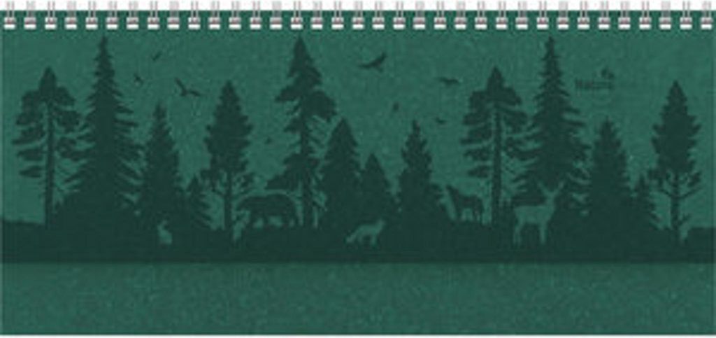 Tisch-Querkalender Nature Line Forest 2026 - Tisch-Kalender - Büro-Kalender quer 29,7x13,5 cm - 1 Woche 2 Seiten - Umwelt-Kalender - mit Hardcover