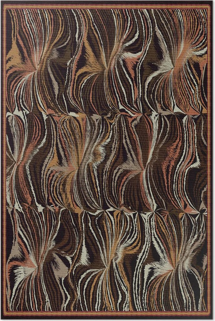 Abstrakte Formen Nachahmung von Vintage-Stoff – Vinyl Fußmatte – 80x120 cm – Rutschfest, Pflegeleicht & Langlebig