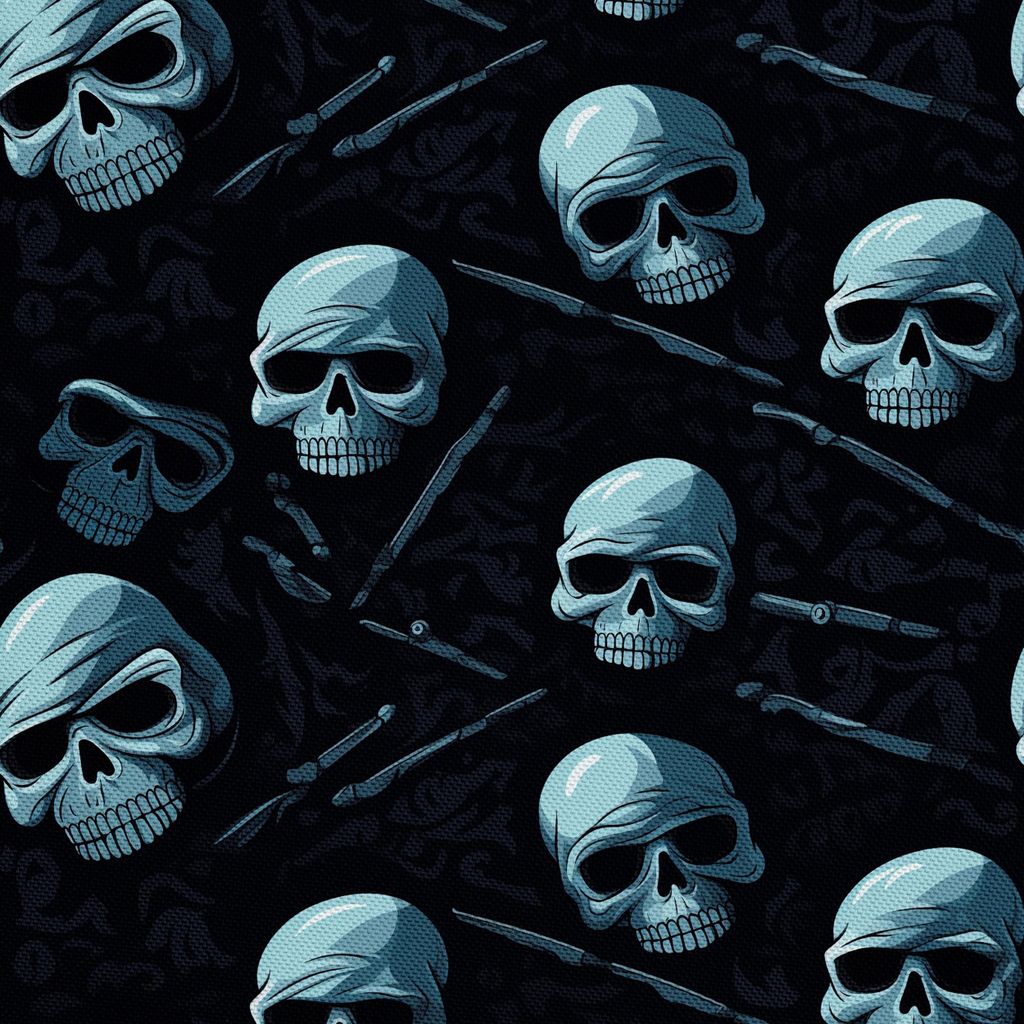 OUTDOOR DEKOSTOFFE OXFORD - Motiv der Schädel I DX4007