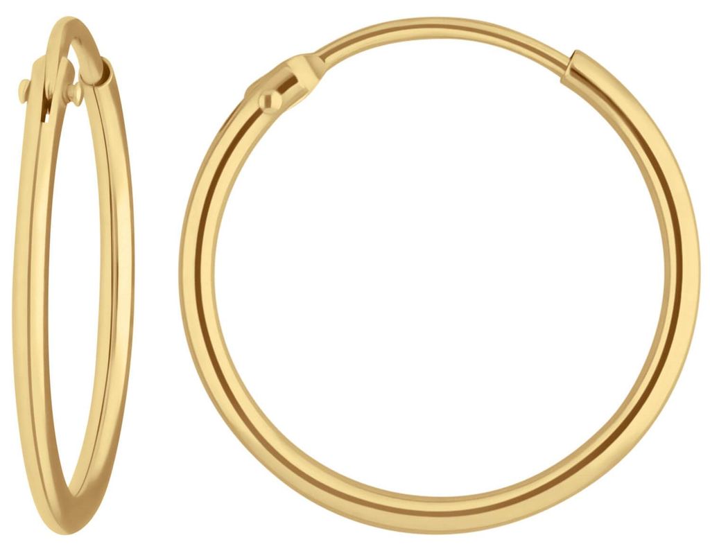 Paar Ohrringe Creolen rund schlicht Ohrschmuck aus 333 Gold Gelbgold 17x1,3mm