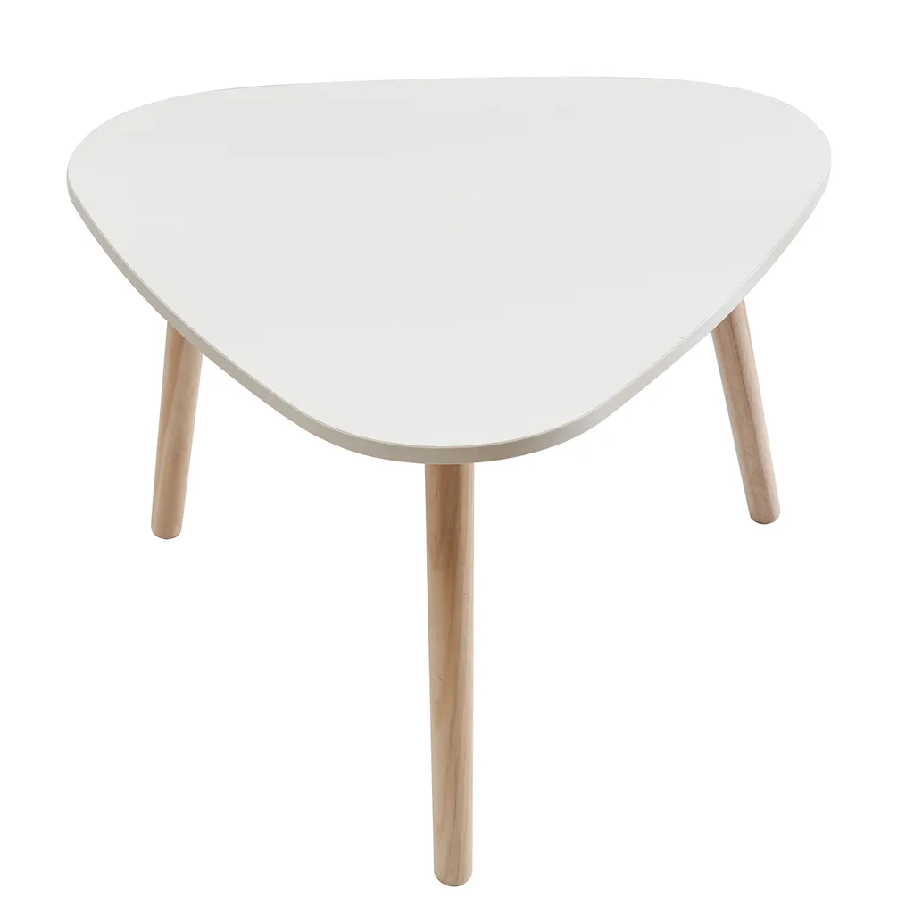 Table de salon double en métal et bois clair style scandinave