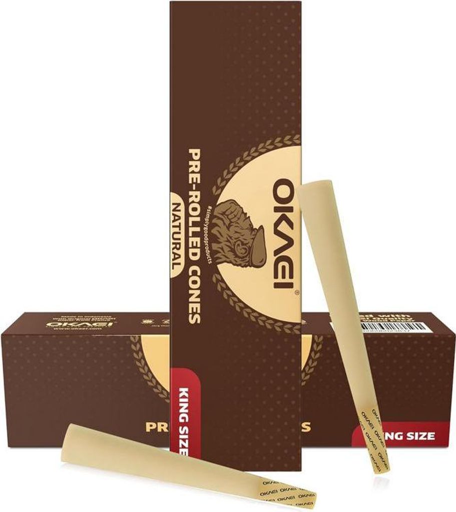 OKAEI Natural King Size Pre Rolled Cones - 100 vorgedrehte Produktbild 