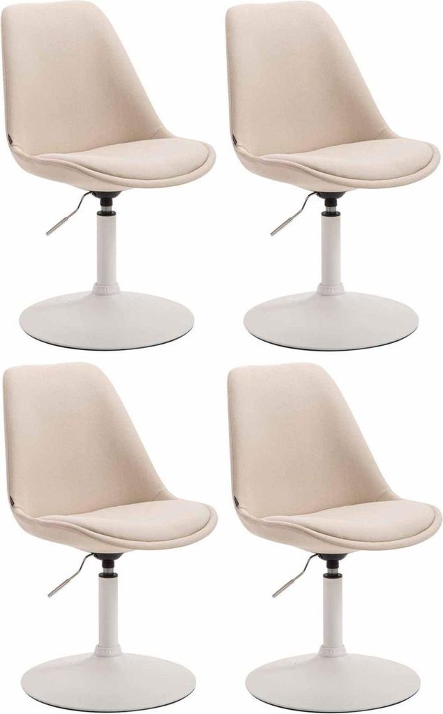 4-teiliges Esszimmerstuhl-Set – Küchenstühle – modernes Design, bequemes Sitzen | Farbe: Creme | Grundfarbe: weiß
