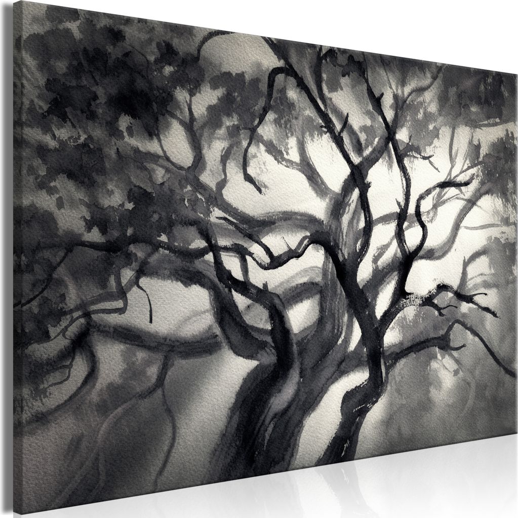 Italienischer Leinwand Leinwandbild - Lighted Branches (1 Part) Wide 90x60 cm Blätter b-C-0817-b-a
