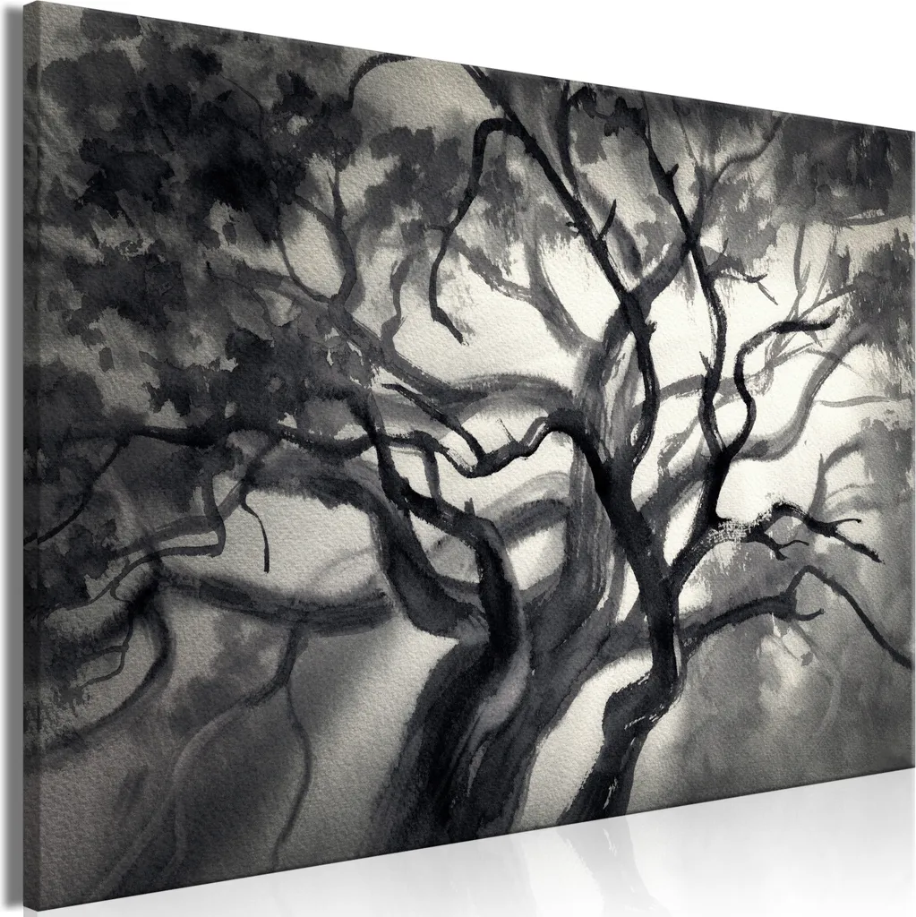 Quadro su tela italiano - Rami illuminati (1 parte) Largo 60x40 cm foglie b-C-0817-b-a