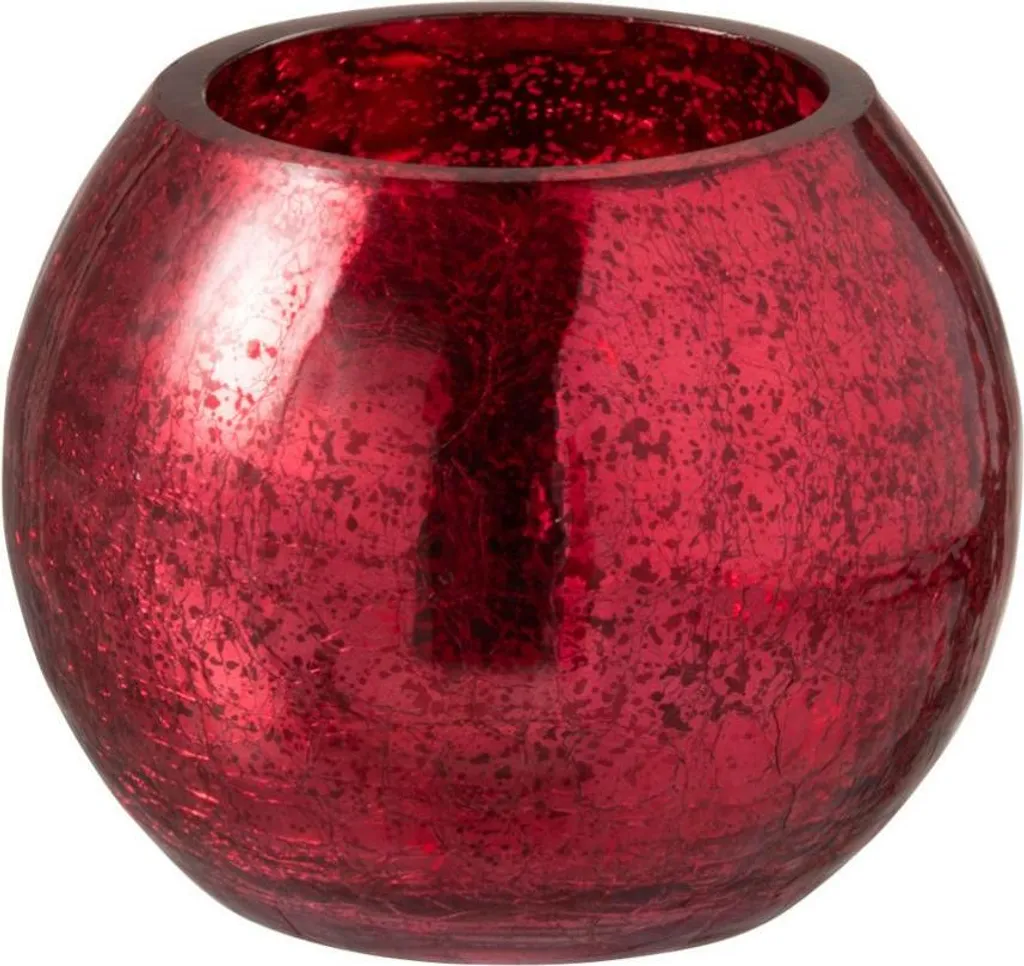 Décoration de Table Photophore Boule Rouge J-Line - Idéal pour Dîner