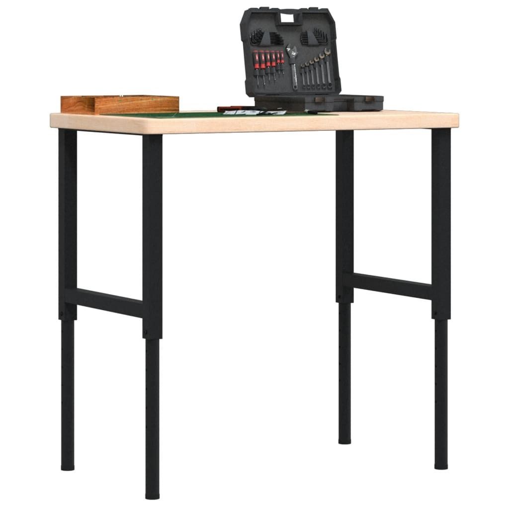 "Spring Sale"Werkbank 100x60x(73-99,5)cm Massivholz Eiche Rechteckig DE288214 - Werkbänke
