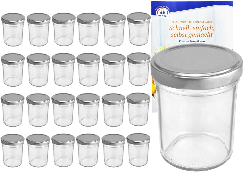 25er Set Sturzglas 230 ml HOCH To 66 silberner Deckel incl. Produktbild 