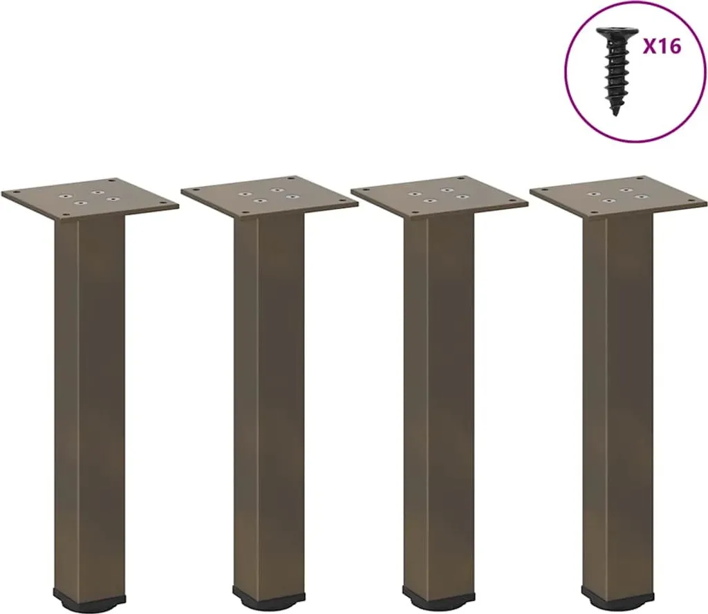 Gambe Tavolino 4 pz Acciaio 42-44 cm - L'Anima del tuo Loft Moderno