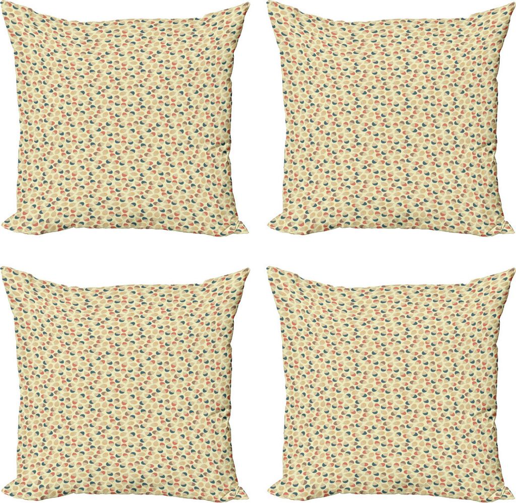 ABAKUHAUS Eichel Kissenbezug Set (4 Stück), Bunte Eiche Seed-Muster, Moderner Doppelseitiger Digitaldruck, 40 cm x 40 cm, Mehrfarbig