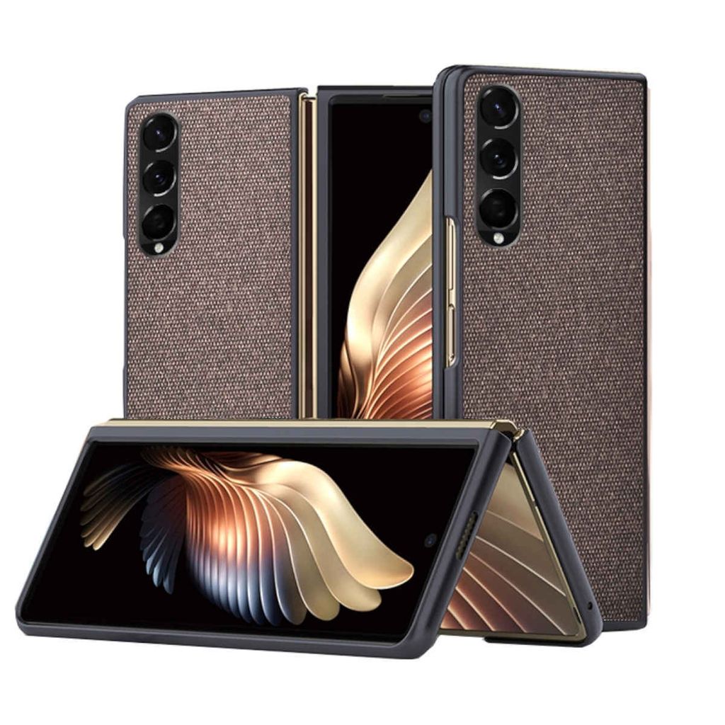 Für Samsung Galaxy Z Fold3 5G Kunststoff Hart Cover Handy Tasche Hülle Braun Neu