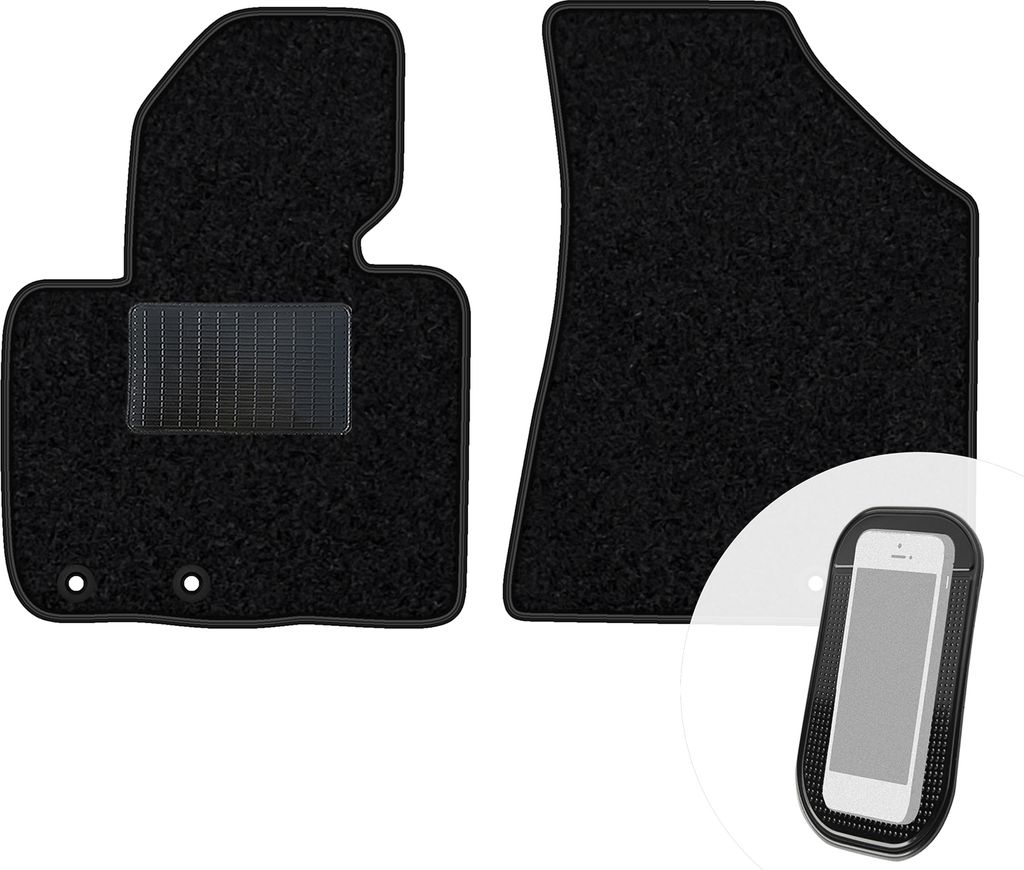 moto-MOLTICO Vorne Fußmatten Auto Velours Autoteppiche Schwarz Automatten Set 2-teilig passend für Kia Sorento II 2012-2014