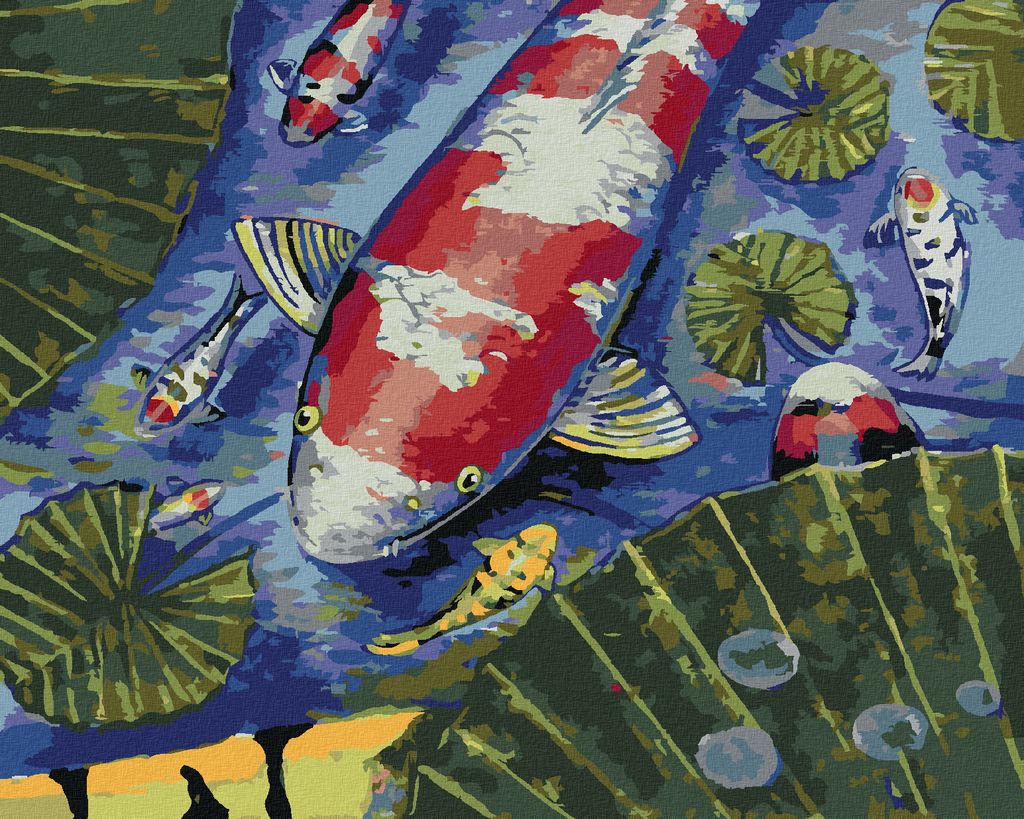 Zuty - Malen nach Zahlen - THAI ROTER FISCH, 40x50 cm, mit Keilrahmen (bereits gespannt)