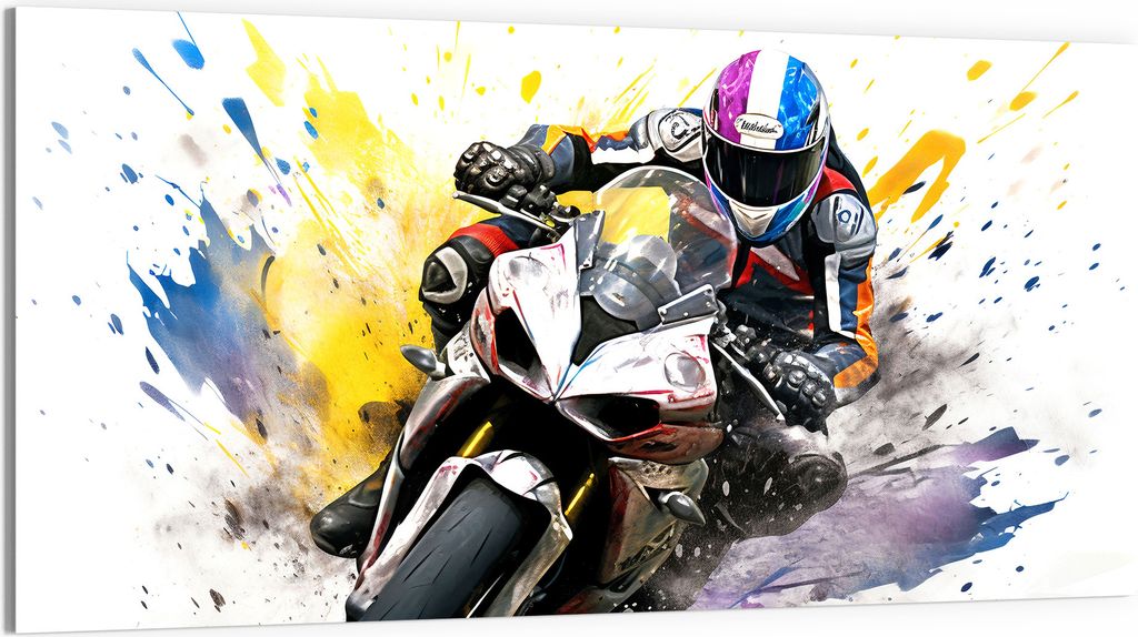 DEQOART Glasbild Echtglas 100x50 cm 'Geschwindigkeitsrausch' Wandbild Bild modern Deko