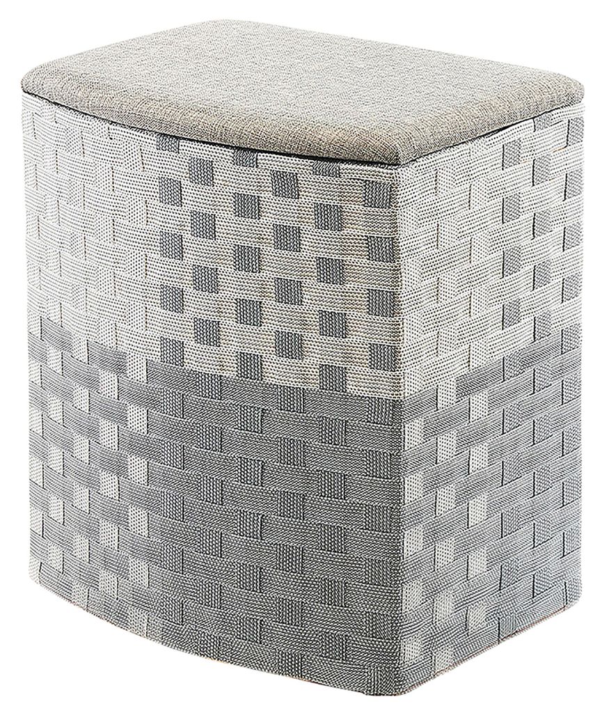 Kobolo Wäschekorb Wäschebehälter Wäschesammler - Nylon - grau-weiß - 44x32x52 cm - Aufbewahrungskorb Sortierer Wäschesack Laundry bin basket ...