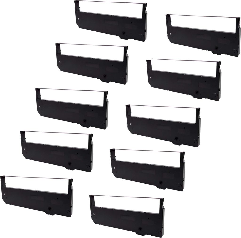 vhbw 10x Farbband Schriftband kompatibel mit Tally Genicom T6092, T6091, T6090, T6141, T6140, T6101, T6100, T6082 Nadeldrucker, Bondrucker - Schwarz