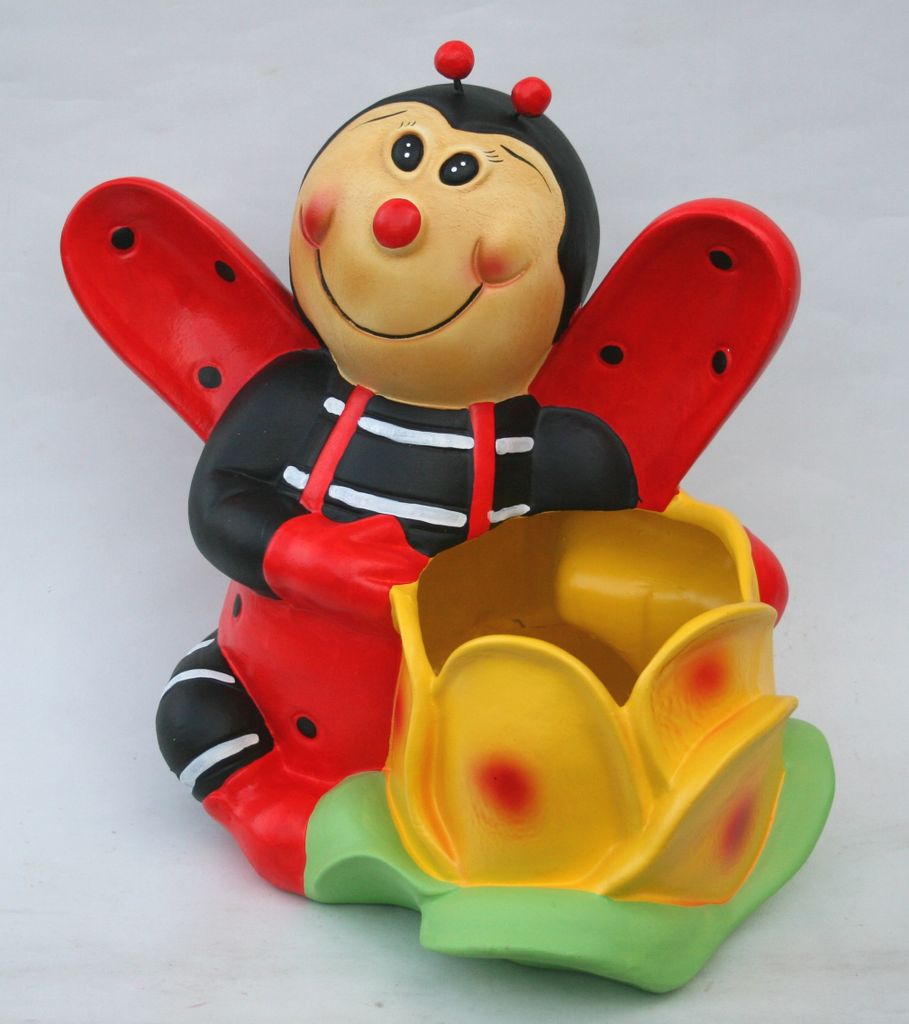 MARIENKÄFER GROßE Figur Tierfigur - ca.30 CM aus Keramik mit Pflanztopf
