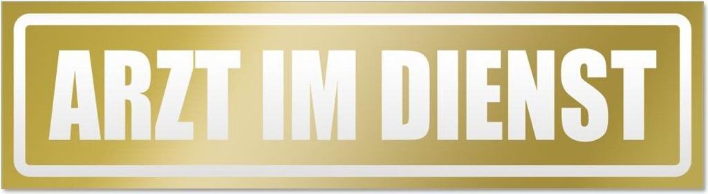 Kiwistar Arzt im Dienst Motiv 2 invertiert Magnetschild Schild magnetisch - 60cm Gold - Magnetfolie für Auto PKW Kfz