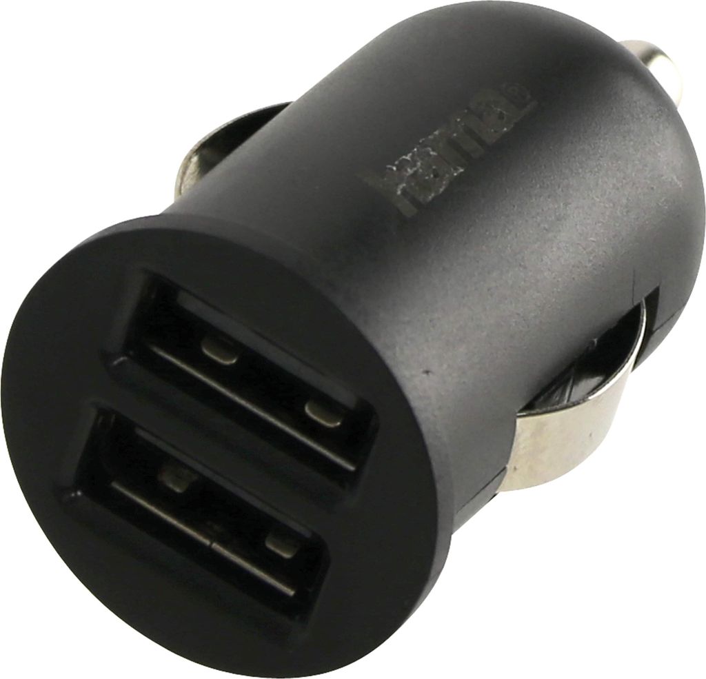 HAMA KFZ-Ladegerät, USB, 12 W, schwarz, 2-fach