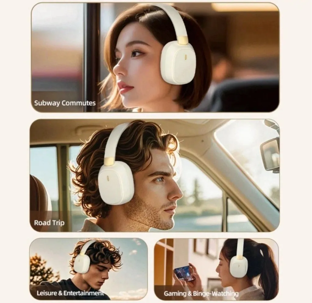 Casque Bluetooth pliable beige SY-T6 avec microphone intégré et stéréo - 3