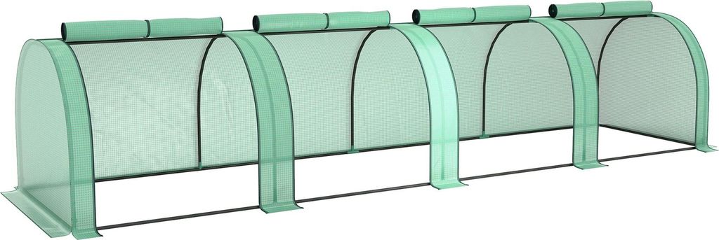 Gewächshaus - Folientunnel - 395×100×80 cm - 4 Fenster - Produktbild 