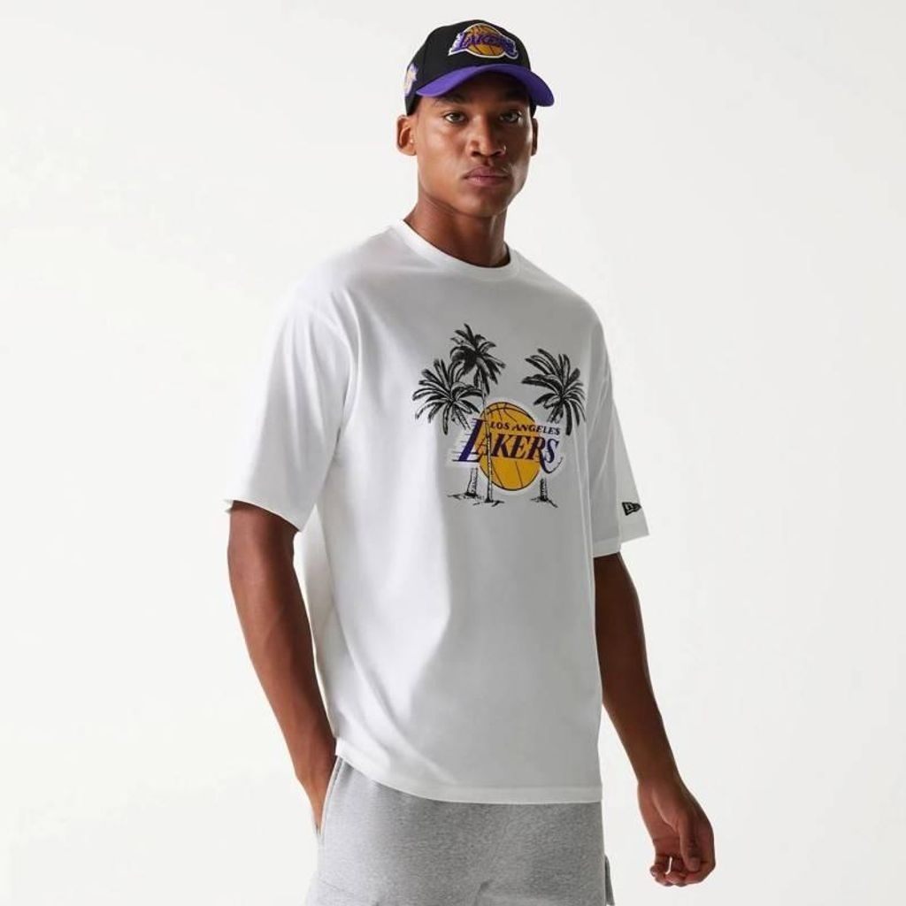 T-shirt NBA Los Angeles Lakers New Era Palm tree Blanc Image du produit 