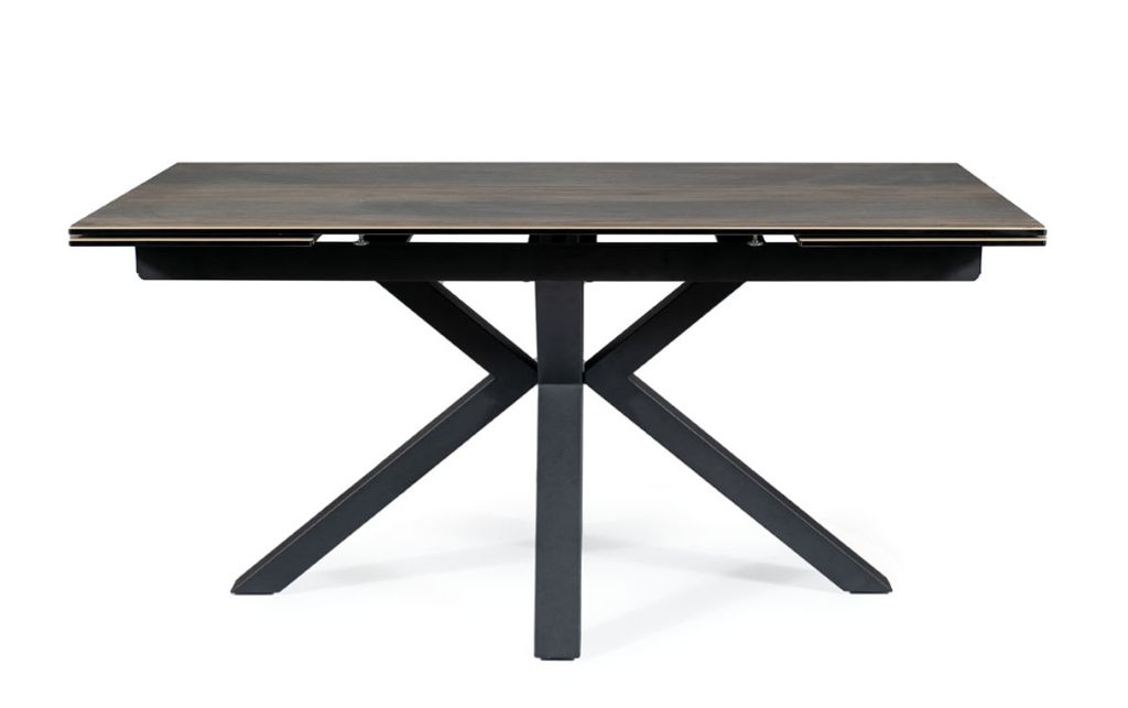 Ausziehbarer Esstisch AXEL – braun/schwarz