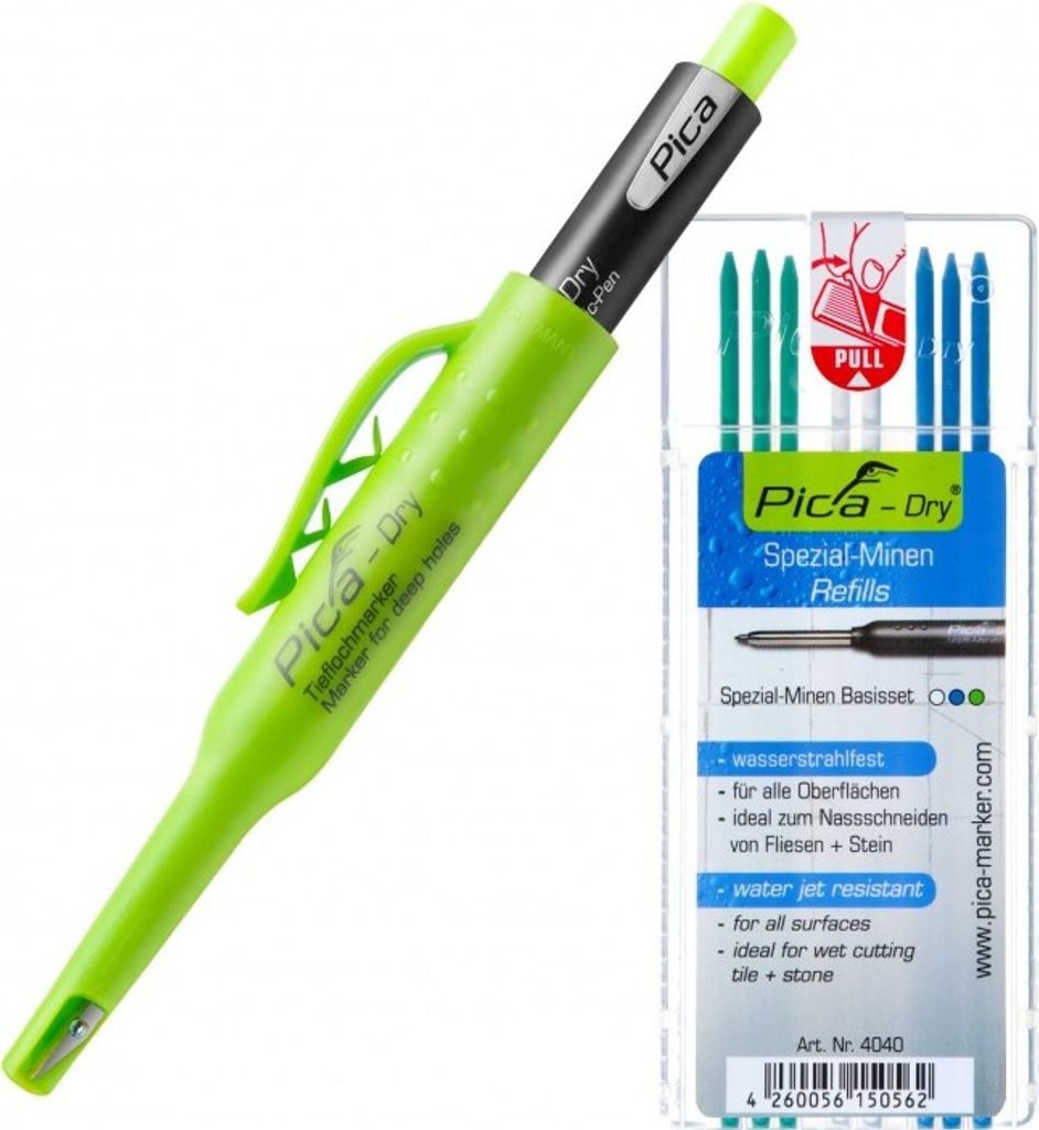 PICA-Marker Pica-Dry Lyra Automatic Tieflochmarker 3030 + 8 Spezialminen 4040
