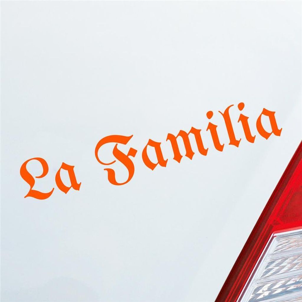 Auto Aufkleber La Familia Die Familie Freunde Friends Car 19x4 cm Orange Sticker Heckscheibenaufkleber